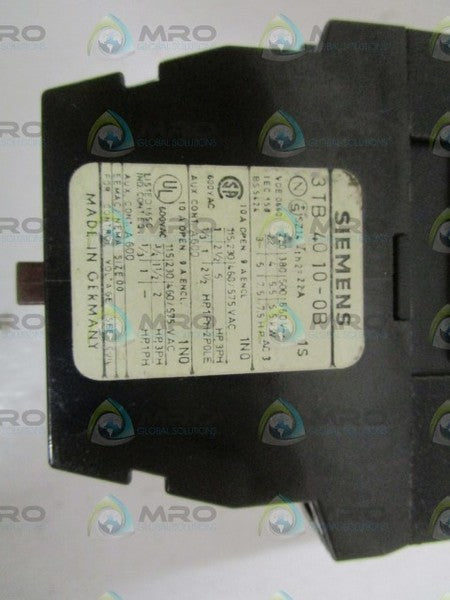 SIEMENS 3TB4010-0B CONTACTOR 24V UNMP