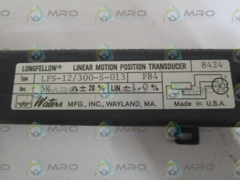 WATERS LFS-12/300-S-013 LINEAR MOTION POSITION TRANSDUCER NSNP