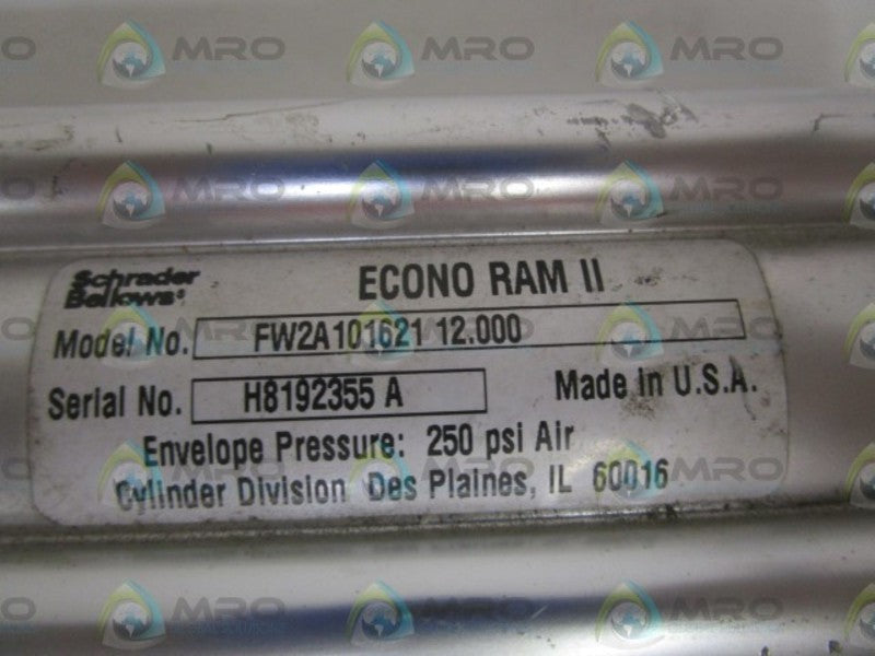 SCHRADER BELLOWS ECONO RAM II FW2A101621 12.000 PNEUMATIC CYLINDER NSNP