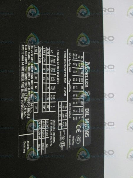 MOELLER CONTACTOR 230V/240V DILM95 NSMP