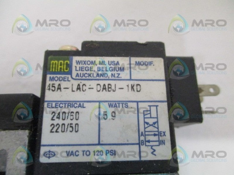 MAC 45A-LAC-DABJ-1KD SOLENOID VALVE NSNP