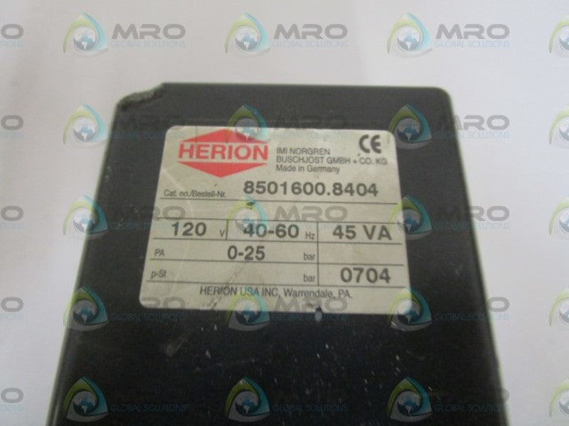 HERION 8501600.8404 2-WAY VALVE NSNP