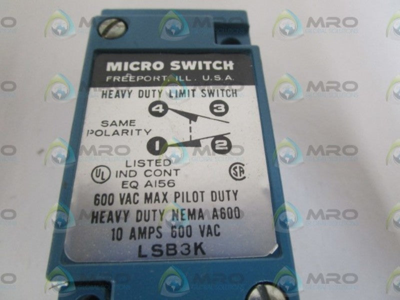 MICRO SWITCH LSB3K LIMIT SWITCH BODY (AS PICTURED) NSNP