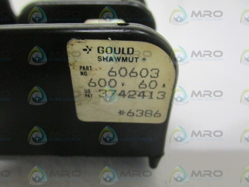 GOULD SHAWMUT 60603 600V FUSE HOLDER UNMP