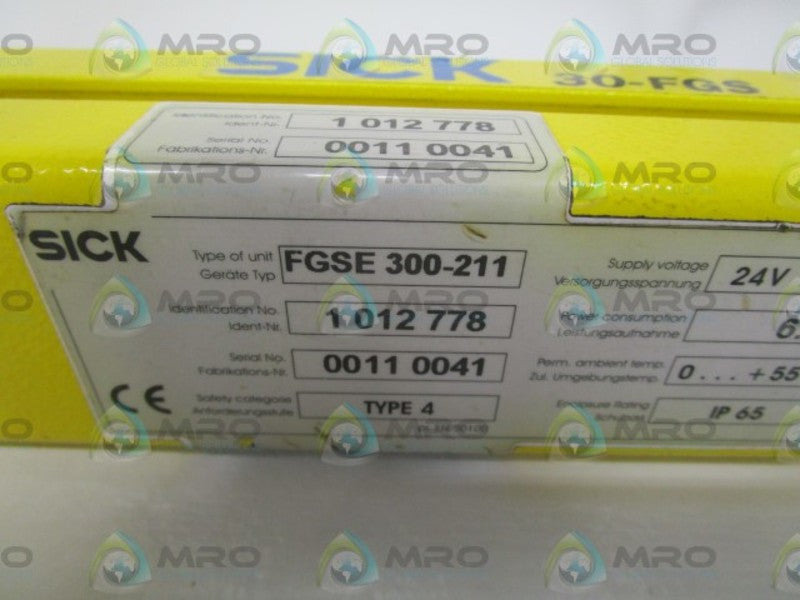 SICK FGSE300-211 LIGHT CURTAIN SENDER NSNP