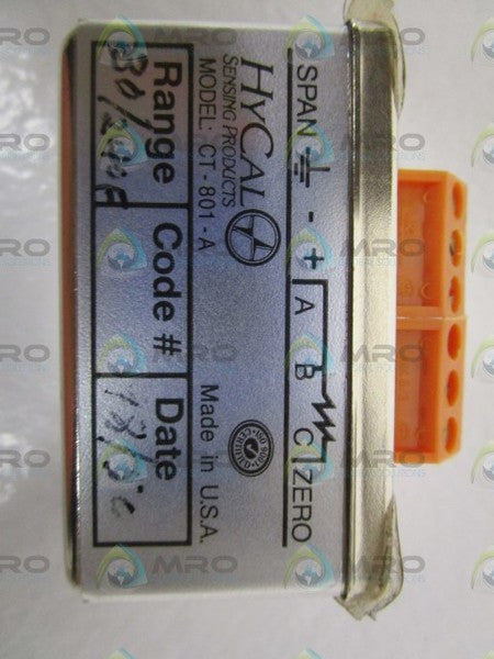HYCAL CT-801-A 30/240F TEMPERATURE/HUMIDITY TRANSMITTER NSNP