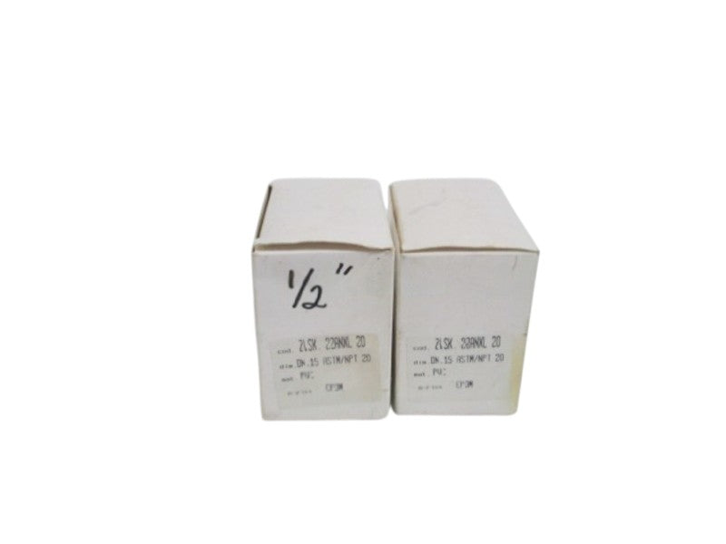 LOT OF 2 TECO PLASTIC PVC PN16 / D20-1/2" DN 15 (EPDM) NSMP