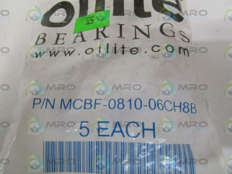 LOT OF 5 OILITE MCBF-0810-06CH8B NSMP
