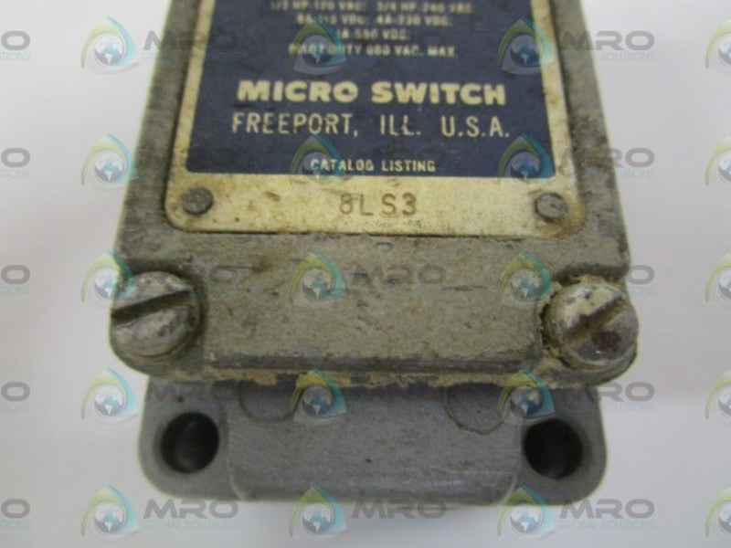 MICRO SWITCH 8LS3 PRECISION LIMIT SWITCH (BODY ONLY)(GREY) UNMP