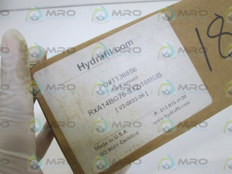 HYDRAFIL FILTER RxA14BG76-S12-10MGB (AS PICTURED/ NO O-RING) NSMP