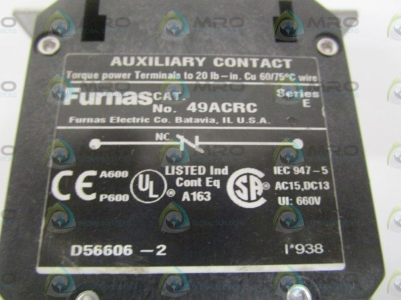 FURNAS 44BF41AFABM W/ 49ACRC CONTROLLER (AS PICTURED) NSNP