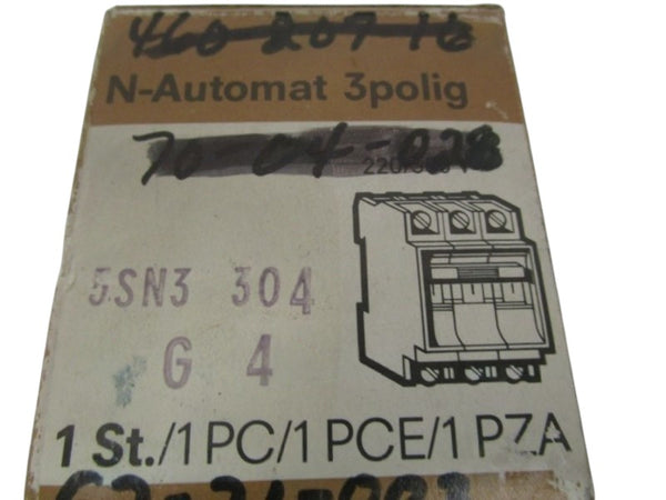 SIEMENS 5SN3304 CIRCUIT BREAKER 4A (CRACKED AS PICTURED) NSMP