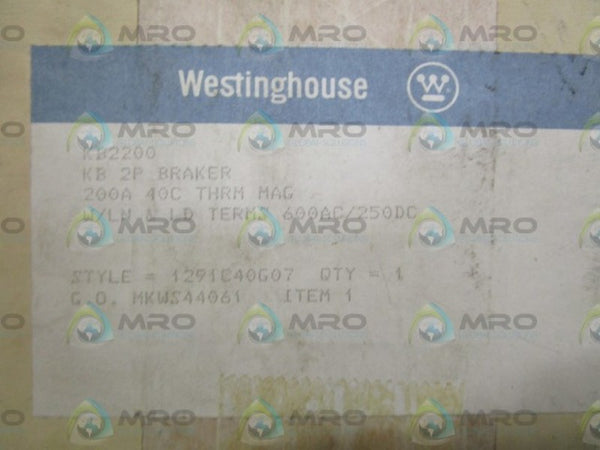 WESTINGHOUSE KB2200 CIRCUIT BREAKER 200A NSMP