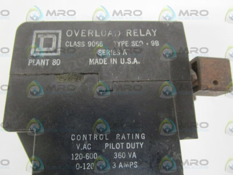 SQUARE D 9065-SEO-9B OVERLOAD RELAY UNMP
