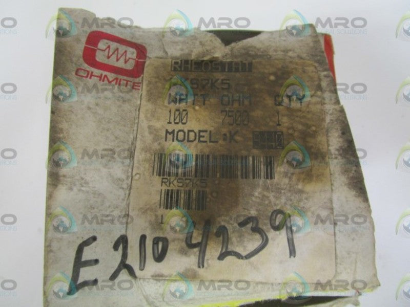 OHMITE RKS7K5 RHEOSTAT 100W 7500OHM NSMP