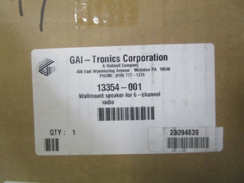 GAI-TRONICS CORP. 13354-001 WALL MOUNT SPEAKER FOR 6-CHANNEL RADIO NSMP