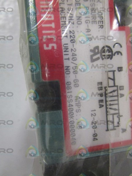 NUMATICS 081SS400K000040 SOLENOID VALVE NSMP
