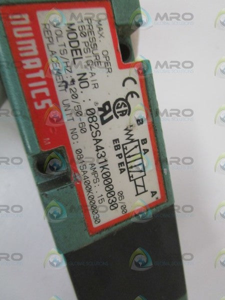 NUMATICS 082SA431K000030 SOLENOID VALVE UNMP