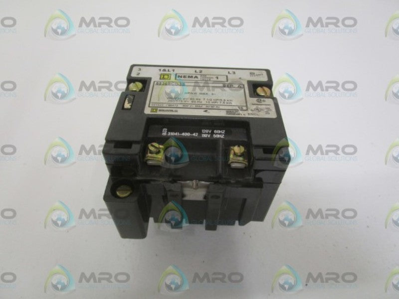 SQUARE D 8536-SCG3S MOTOR STARTER (AS PICTURED) UNMP