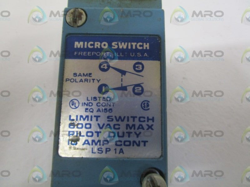 MICRO SWITCH LSP1A LIMIT SWITCH (AS PICTURED) UNMP