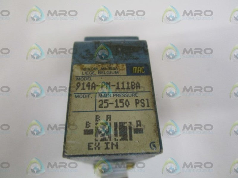 MAC 914A-PM-111BA SOLENOID VALVE (AS PICTURED) UNMP