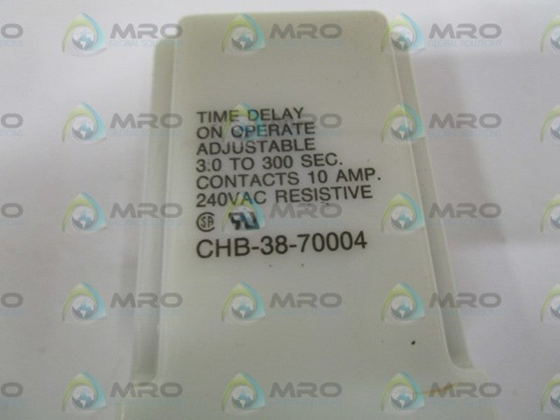 POTTER & BRUMFIELD CHB-38-70004 TIME DELAY RELAY 3-300 SEC. NSMP