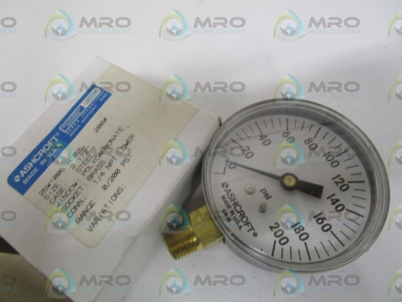 ASHCROFT 25W1005H02L-200#   0-200PSI  NSMP