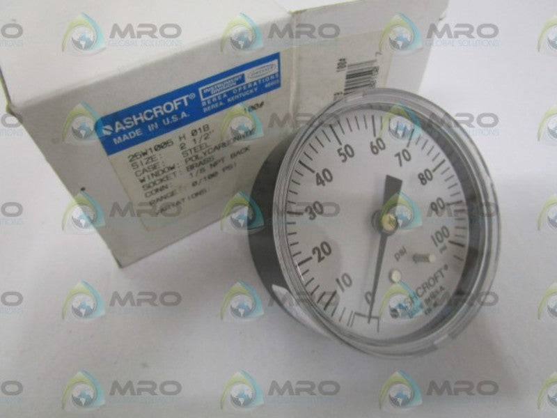 ASHCROFT 25W1005H01B-100#  0-100PSI  NSMP