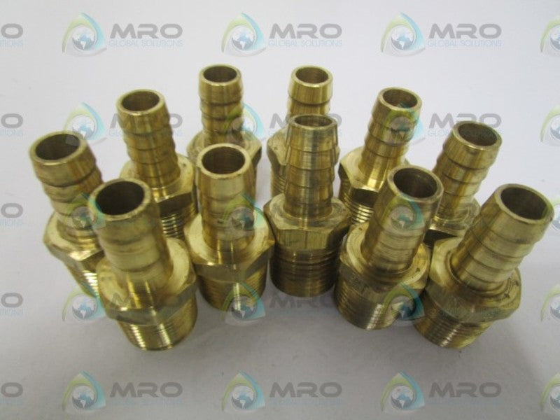 LOT OF 11 PARKER 6X411 BRASS HOSE BARB 1/2" NSMP