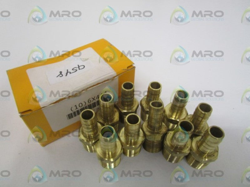 LOT OF 11 PARKER 6X411 BRASS HOSE BARB 1/2" NSMP