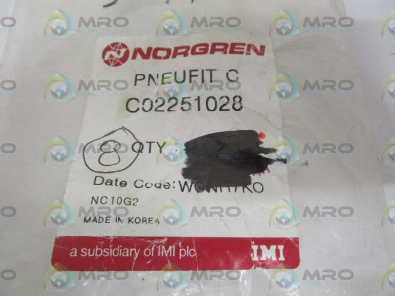 LOT OF 8 NORGREN C02251028 1/4" NSNP