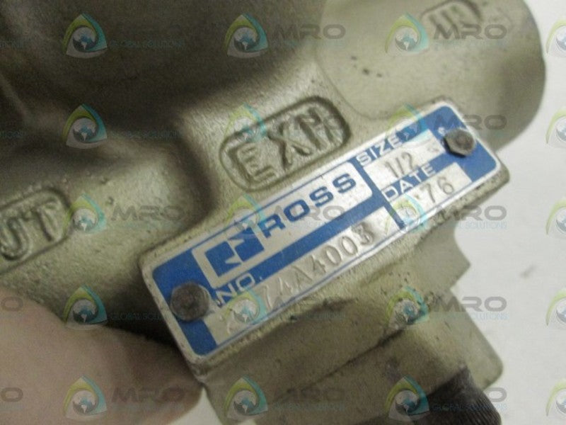 ROSS VALVE 1/2" 2774A4003 W/ 646C93 UNMP