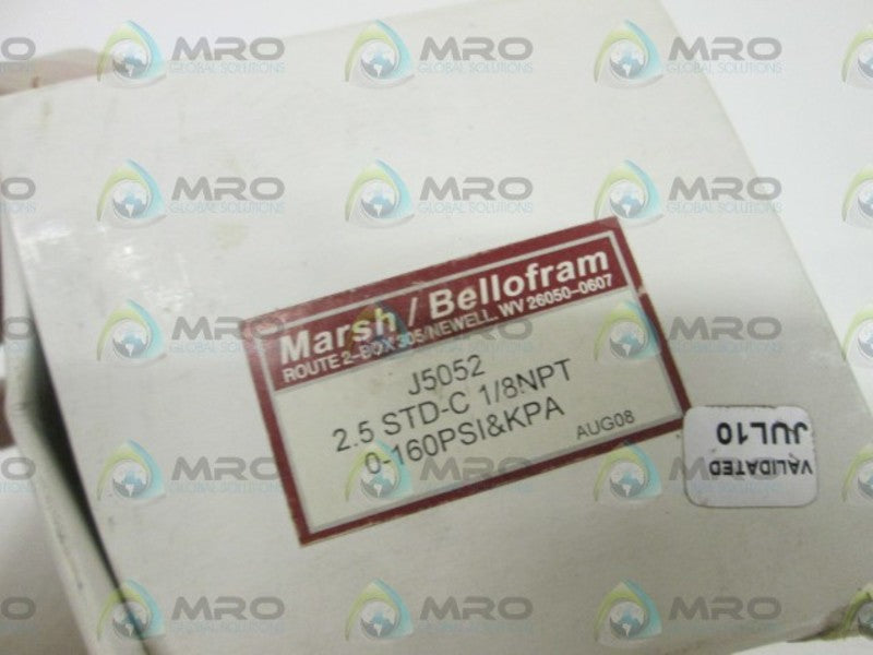 MARSH/BELLOFRAM PRESSURE GAUGE 2.5" 0-160PSI J5052 NSMP
