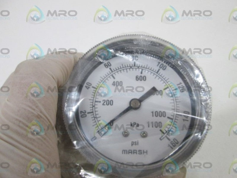 MARSH/BELLOFRAM PRESSURE GAUGE 2.5" 0-160PSI J5052 NSMP