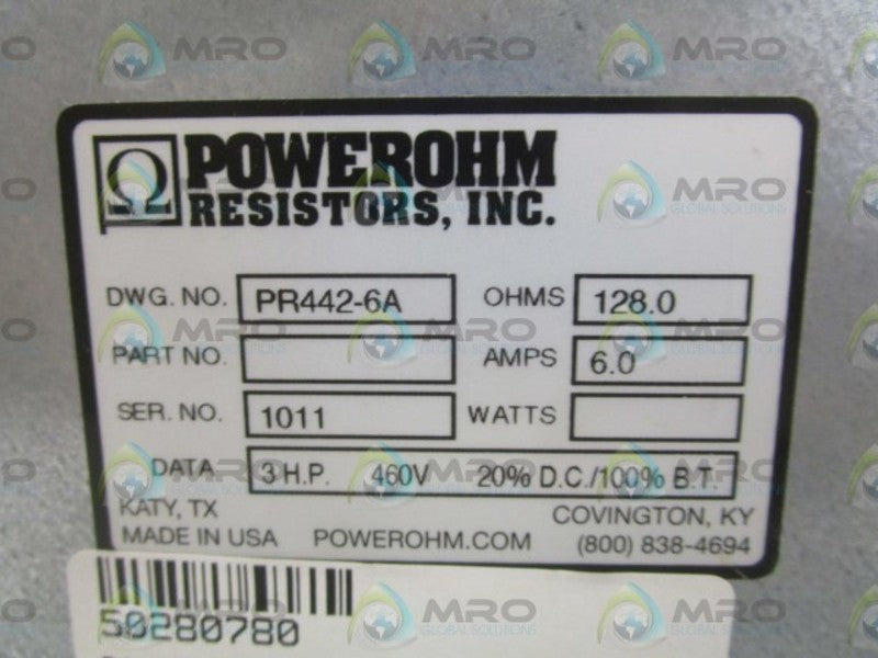 POWEROHM PR442-6A 128.0 NSNP