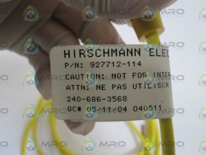 HIRSCHMANN ELECTRIC CONNECTION CABLE  927712-114 UNMP