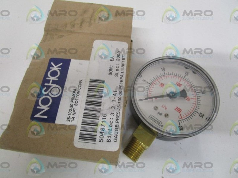 NOSHOK 25-100-30 1/4" 0-30PSI NSMP