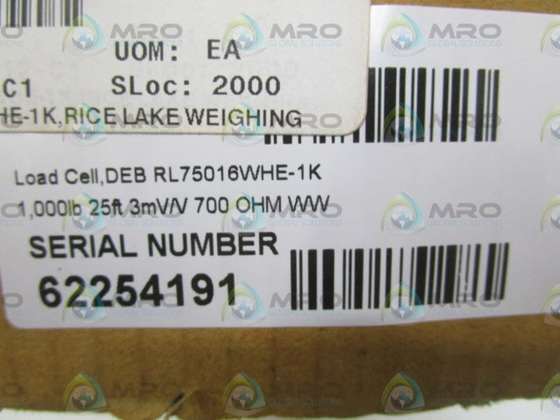 RICE LAKE RL75016WHE-1K 1000LBS NSMP