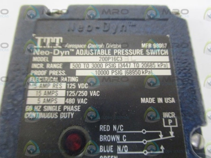 ITT NEO-DYN 200P16C3BL 500-3000PSI NSMP