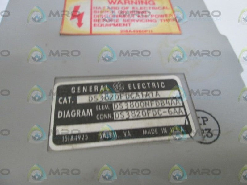 GENERAL ELECTRIC DS3820FDCA1A1A UNMP