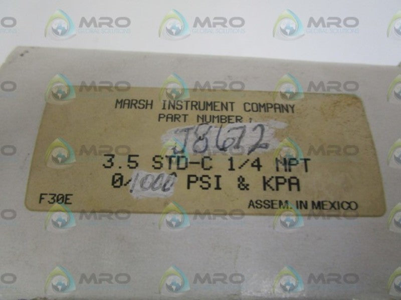 MARSH INSTRUMENT J8672 0/1000PSI NSMP