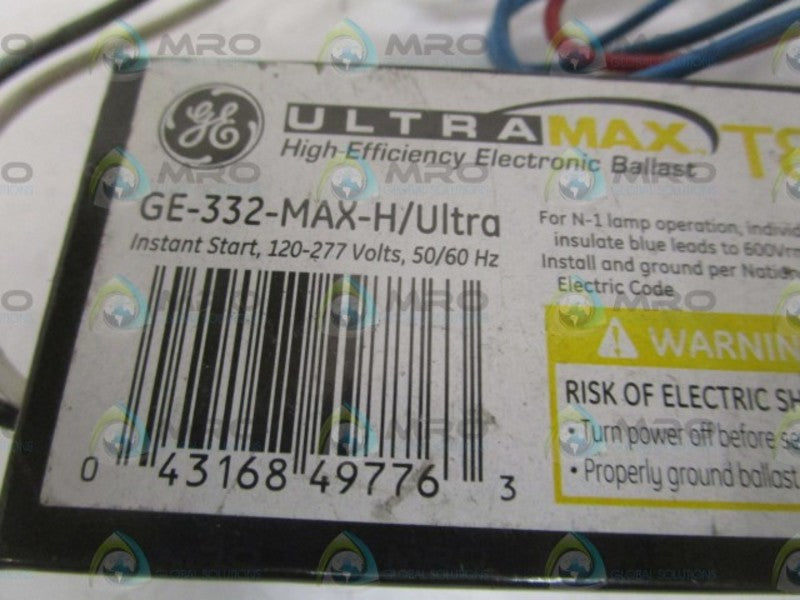 GENERAL ELECTRIC GE-332-MAX-H/ULTRA ELECTRONICS BALLAST 120-277V UNMP