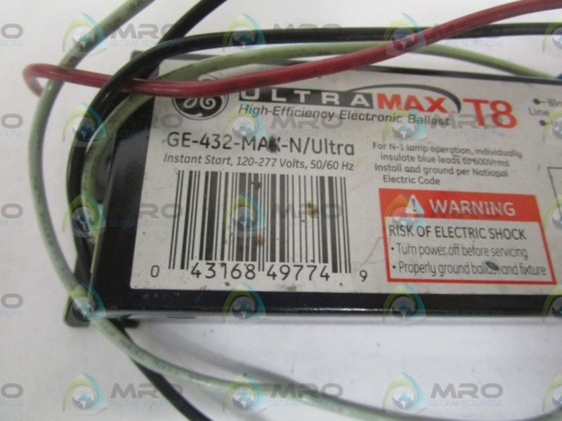 GENERAL ELECTRIC GE432MAX-N/ULTRA BALLAST UNMP