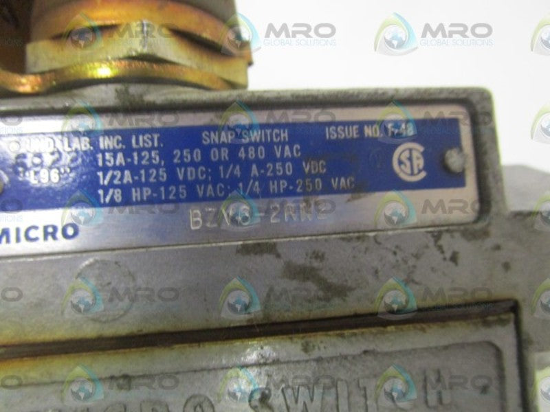 MICRO SWITCH BZV6-2RN2 LIMIT SWITCH (GREY) UNMP