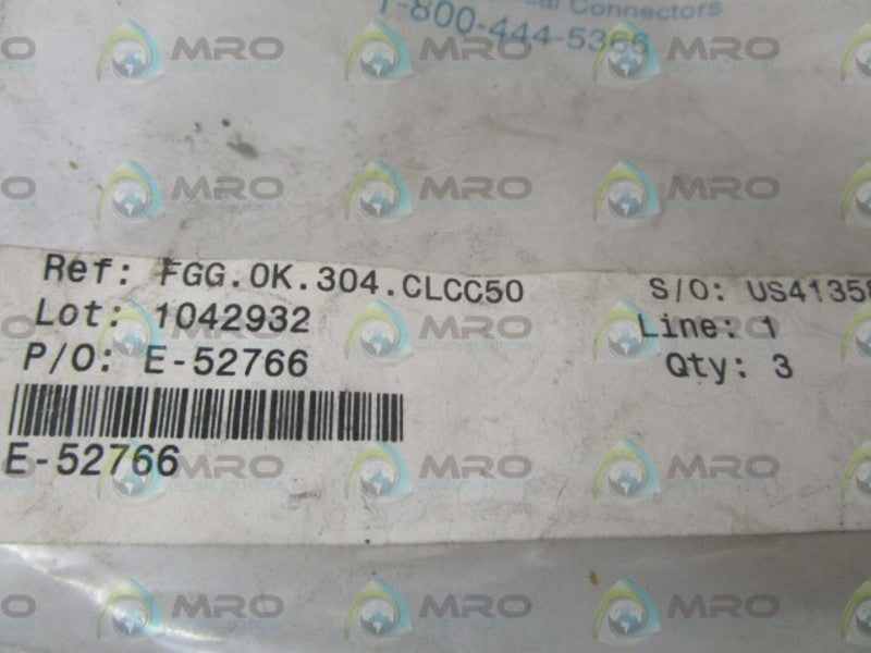 LOT OF 2 LEMO FGG.OK.304.CLCC50 CONNECTOR NSMP