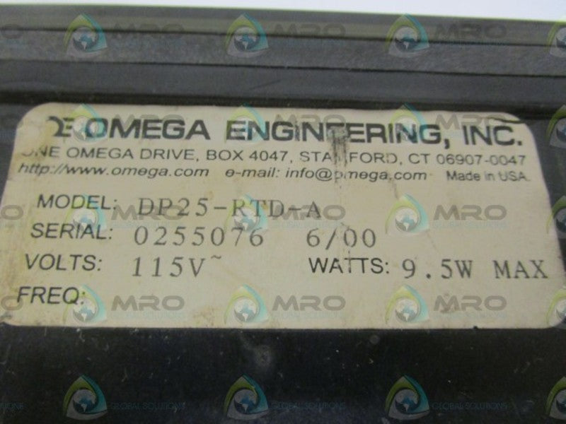 OMEGA DP25-RTD-A TEMPERATURE CONTROLLER UNMP