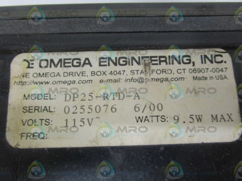 OMEGA DP25-RTD-A TEMPERATURE CONTROLLER UNMP