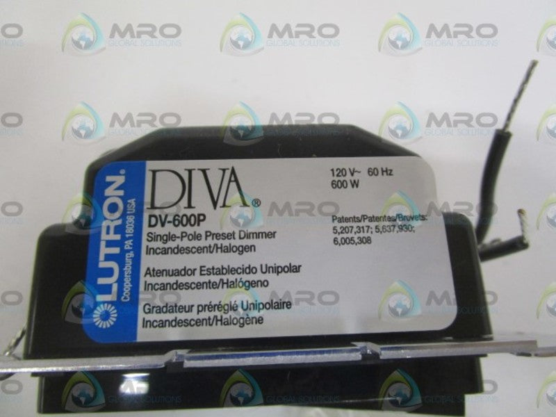LUTRON DV-600P-BL 600W SINGLE POLE DIMMER NSMP