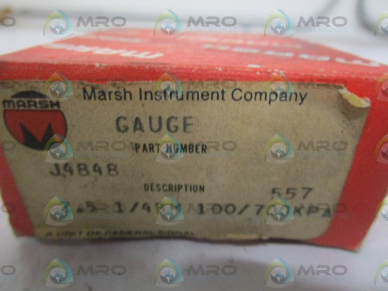MARSH INSTRUMENT J4848 PRESSURE GAUGE -/100PSI NSMP