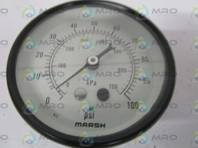 MARSH INSTRUMENT J4848 PRESSURE GAUGE -/100PSI NSMP